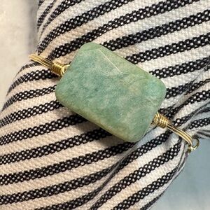 Bourbon and Bow ties Bracelet Gold Size L Green Stone